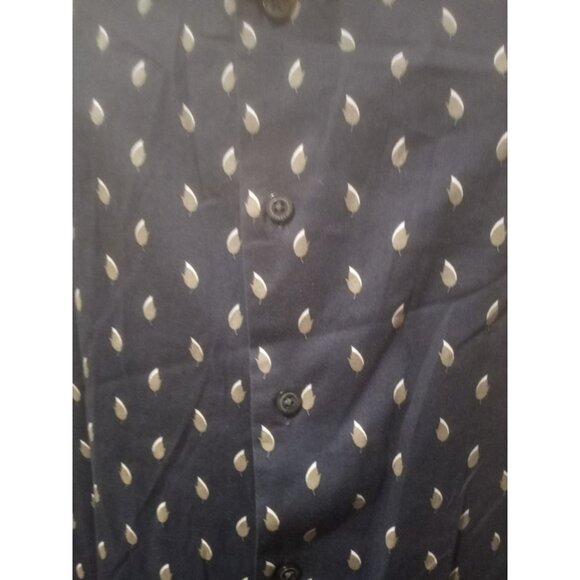 Perry Ellis Stretch Men's 5X Blue Floral Print Button Up Long Sleeve Shirt - Picture 3 of 13